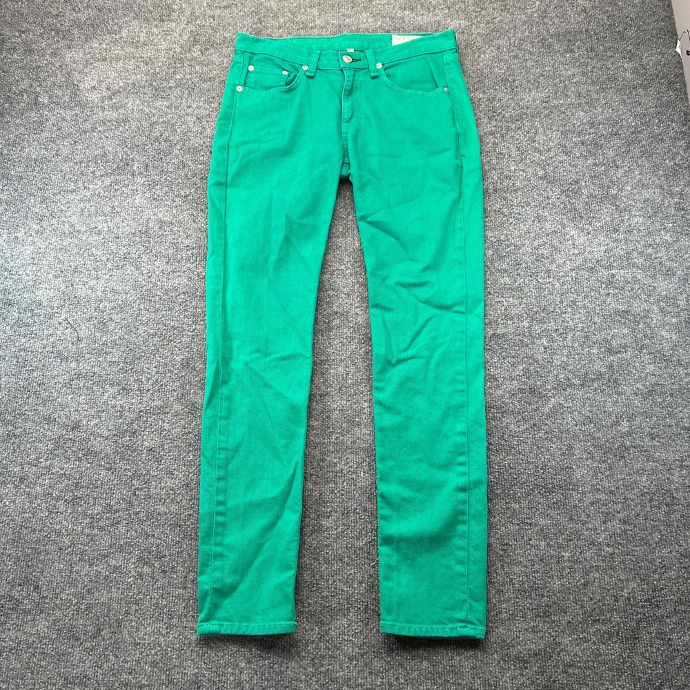 Rag & Bone Jeans Womens 28 Green Denim Stretch 5-Pocket Skinny Leg Streetwear
